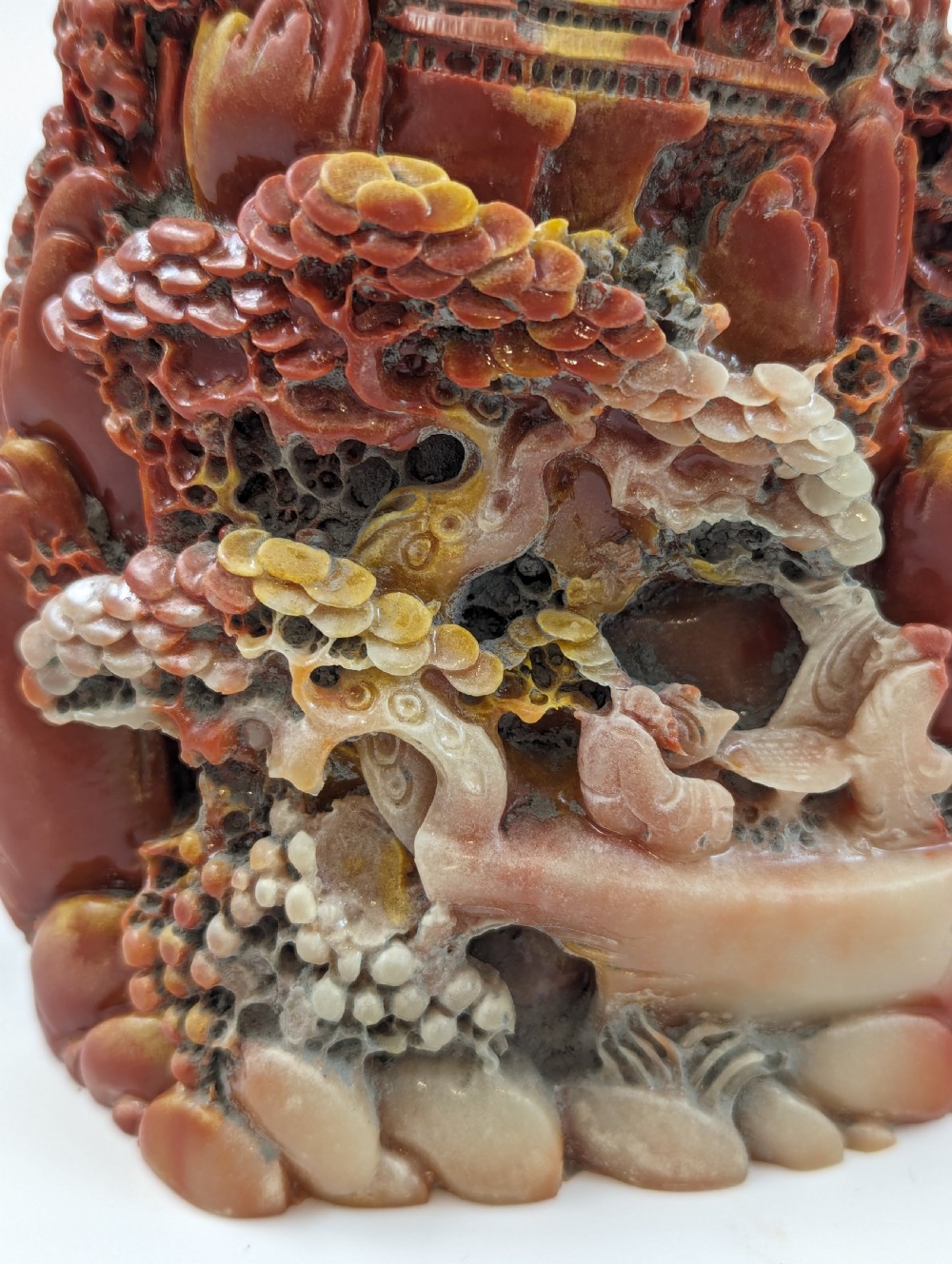 Chinese carving made from rare chicken-blood stone View II