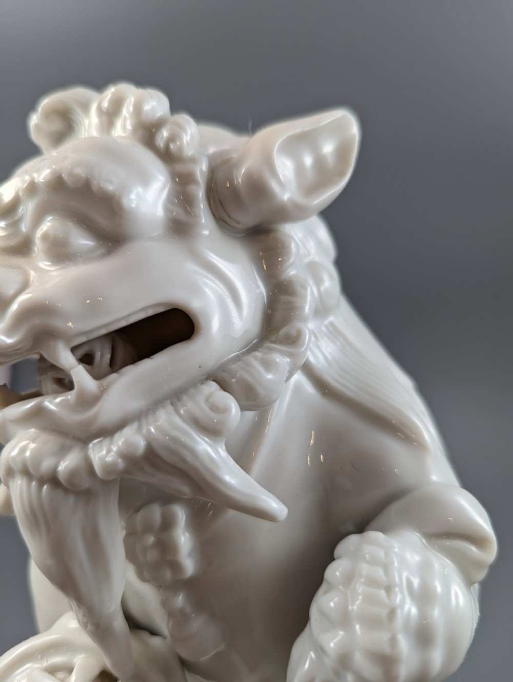 Antique chinese porcelain Blanc De Chine  Foo Dog View X