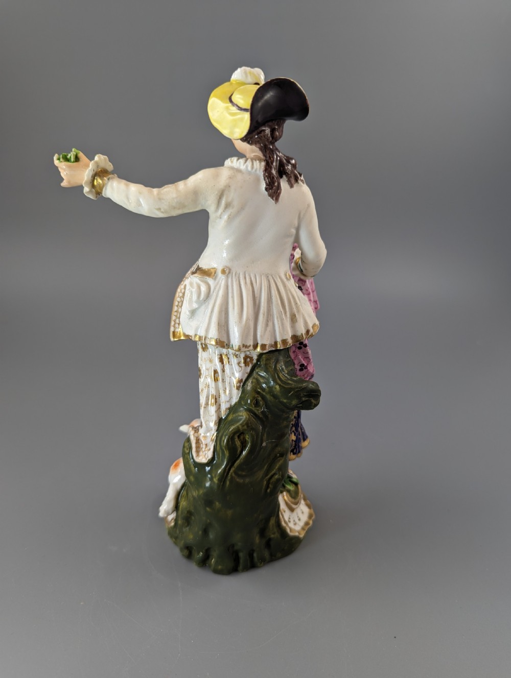 Antique Georgian Derby porcelain figurine of a shepherdess, c.1830, Bloor period View VII