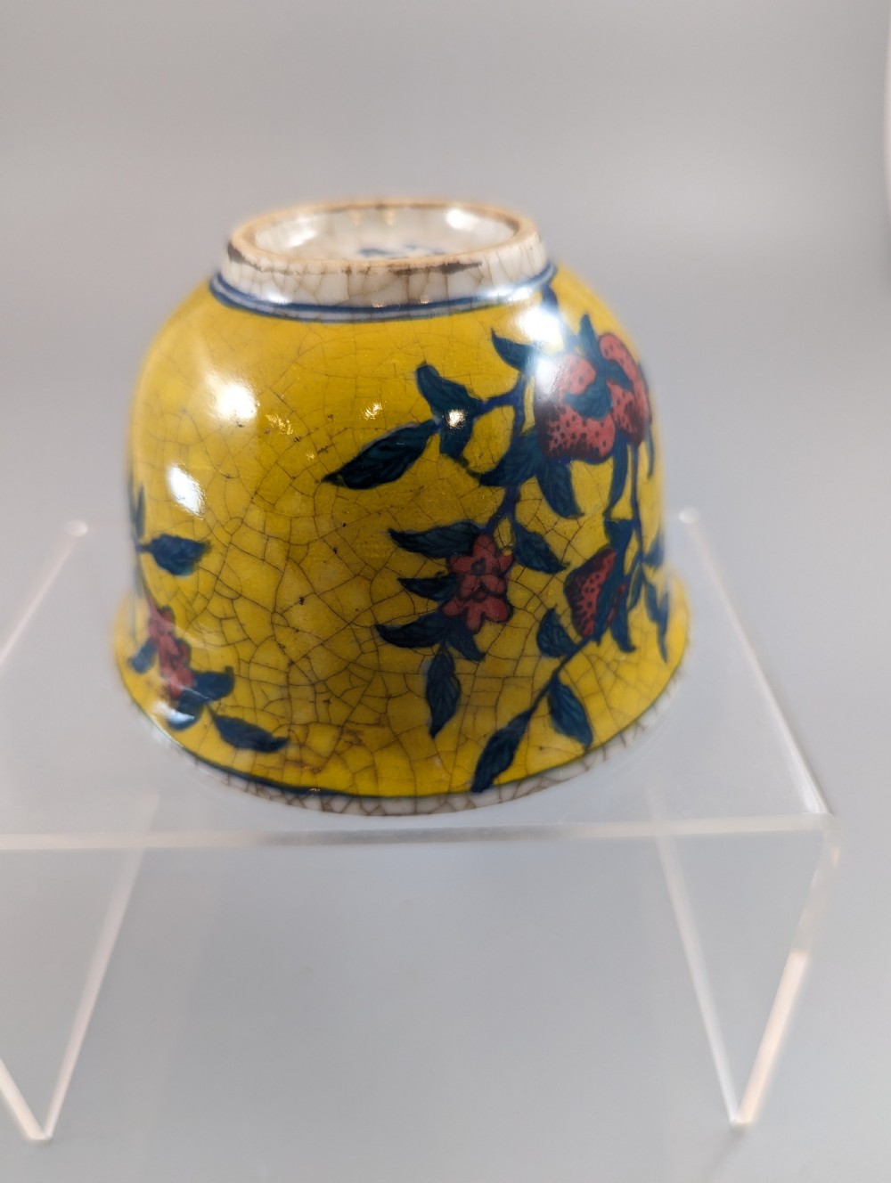 Chinese Qing Dynasty KangXi Reign Yellow Glazed Porcelain crackles  Cup /Bowl View XIII