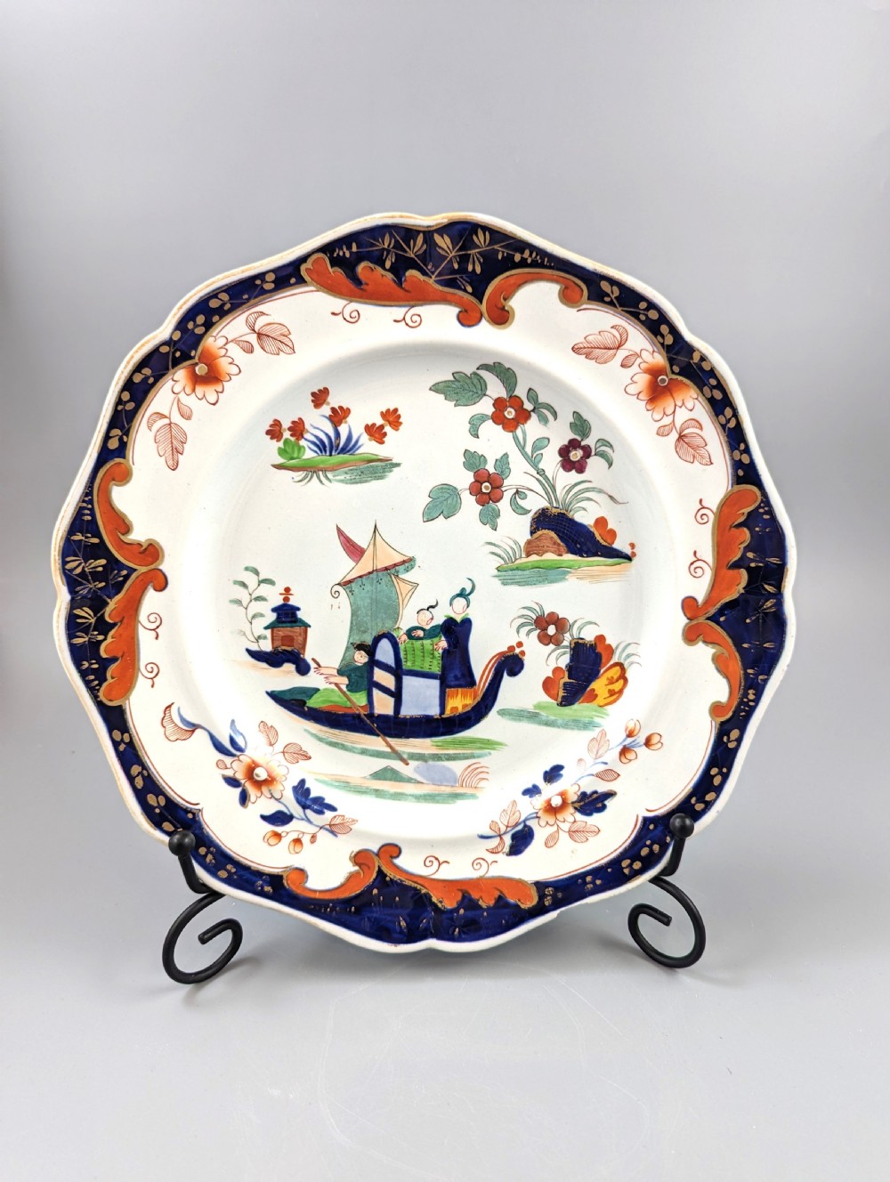  John Ridgway ironstone plate, pattern 5057, Royal Arms mark, c.1830