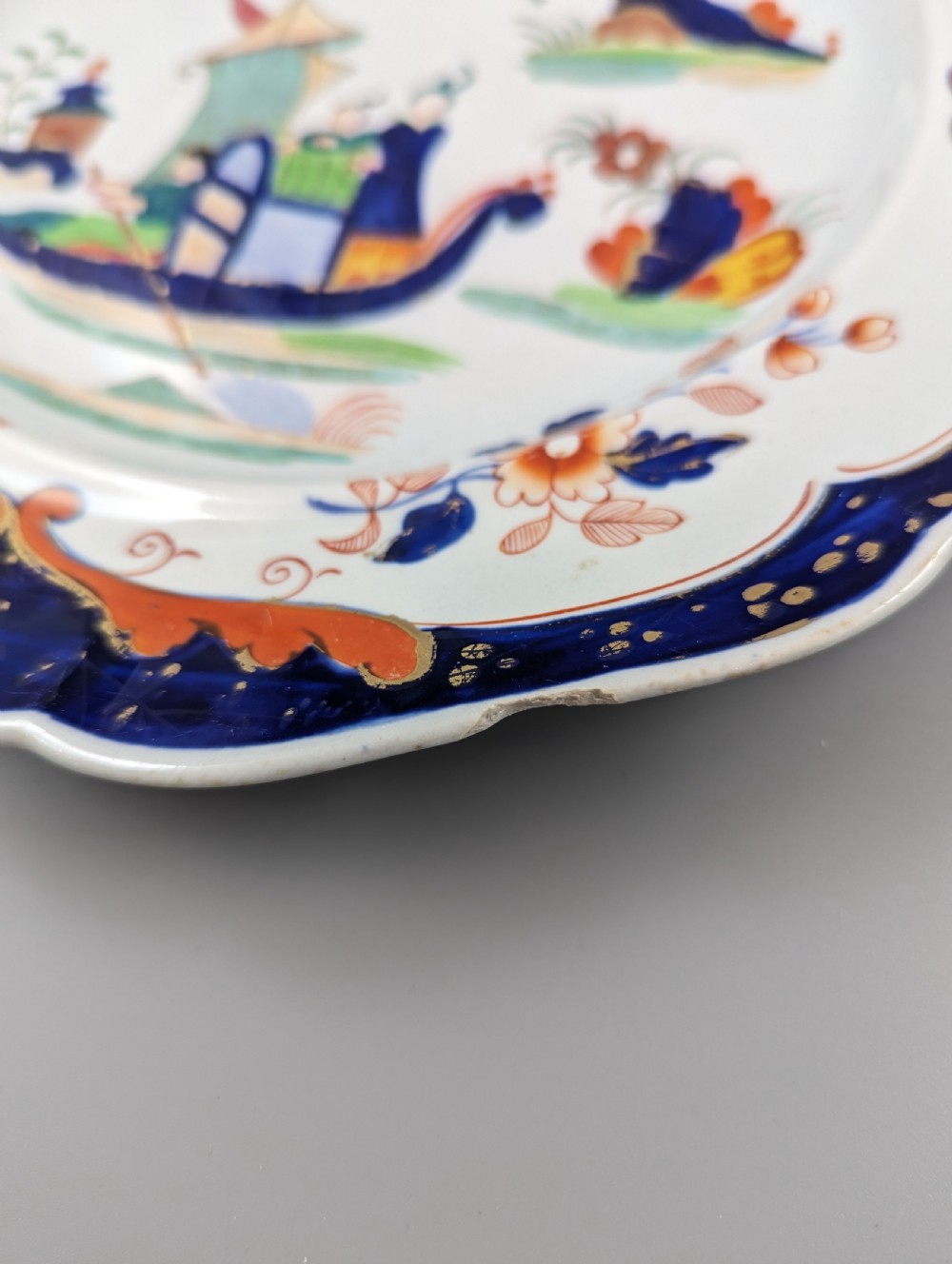  John Ridgway ironstone plate, pattern 5057, Royal Arms mark, c.1830 View V