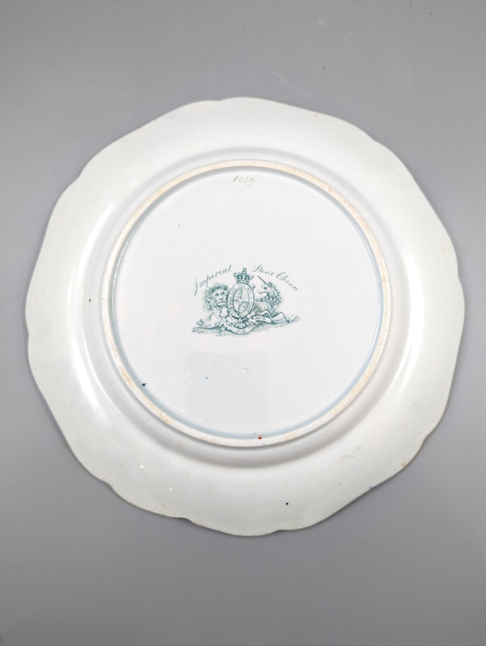  John Ridgway ironstone plate, pattern 5057, Royal Arms mark, c.1830 View VI