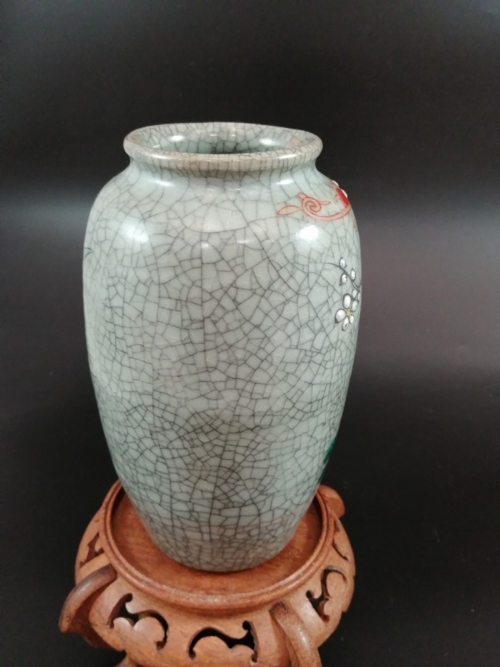 Crackle Glaze Enameled Chinese Vase, circa 1900. View VI