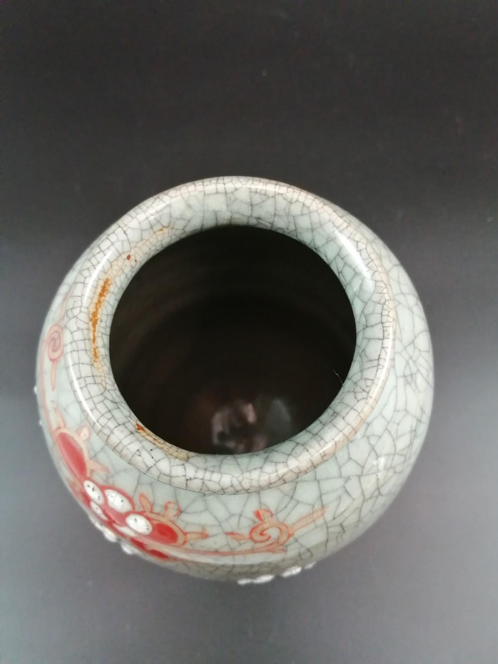 Crackle Glaze Enameled Chinese Vase, circa 1900. View XI