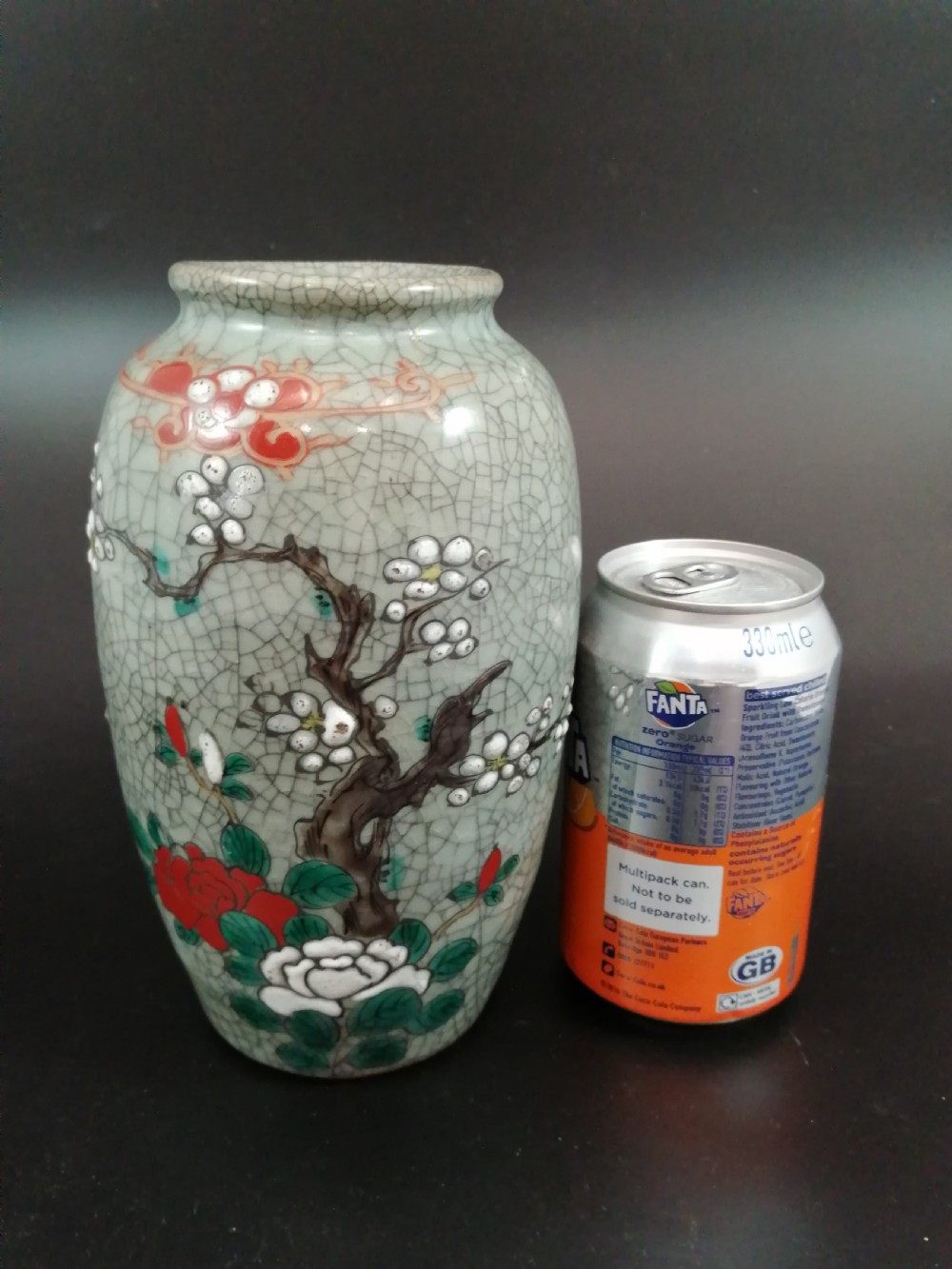 Crackle Glaze Enameled Chinese Vase, circa 1900. View XIII