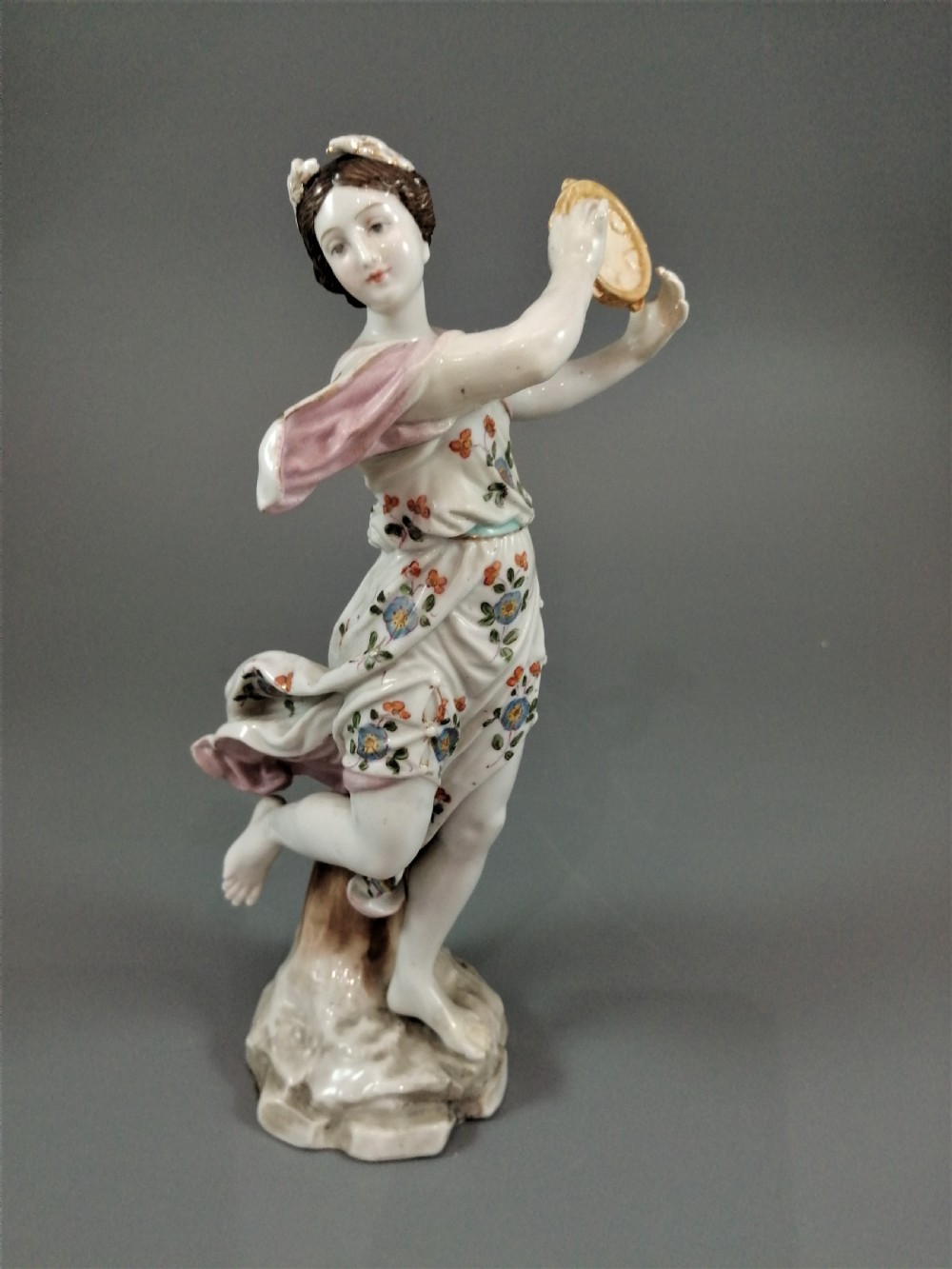 Woman with a tambourine by Meissen, middle 19th century. View XIII
