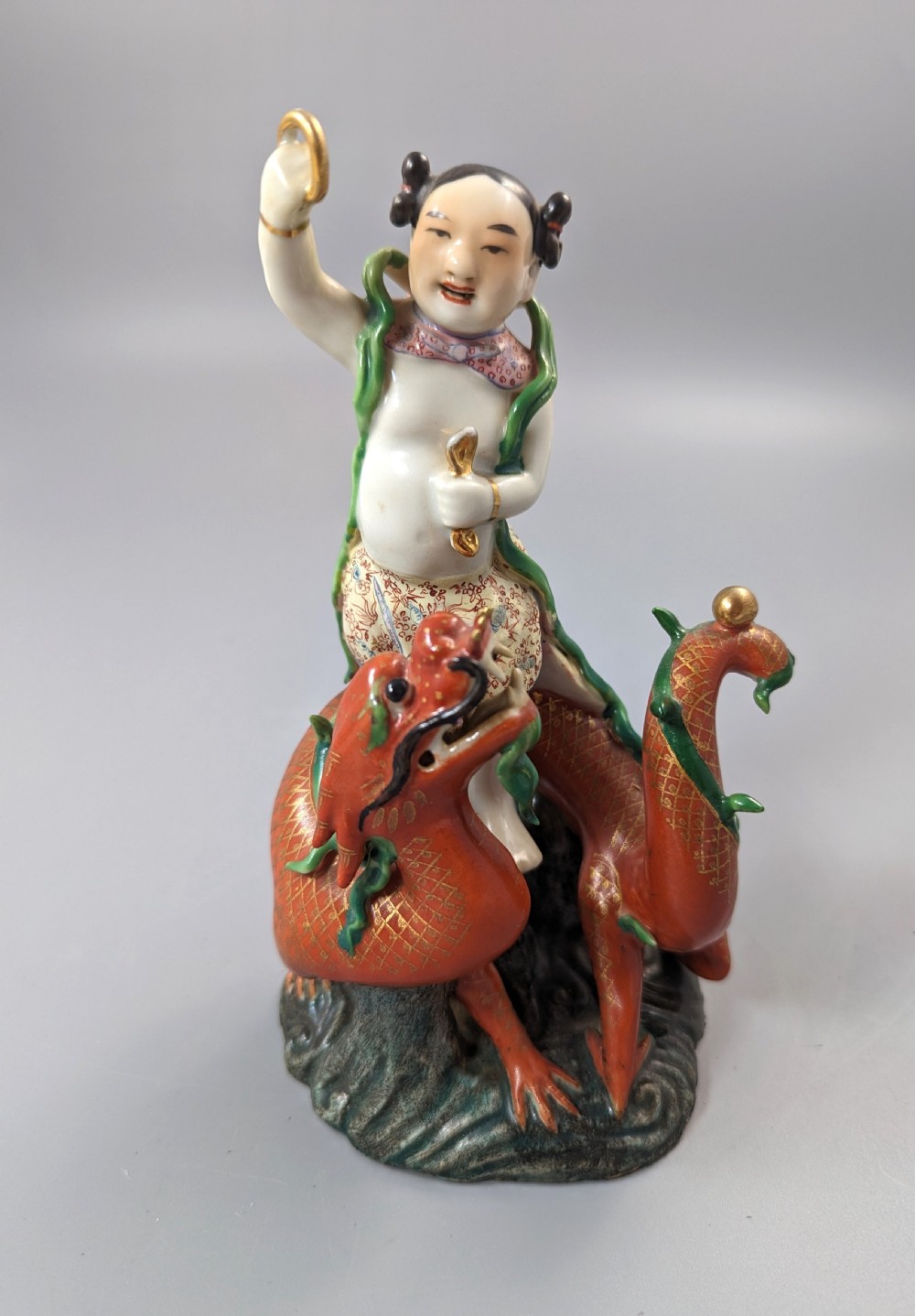 Chinese famille-rose figure of Nezha, c.19 th View X