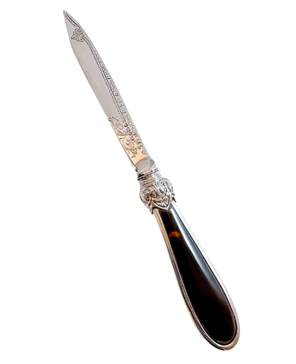 Solid Silver &  Tortoiseshell Letter Opener