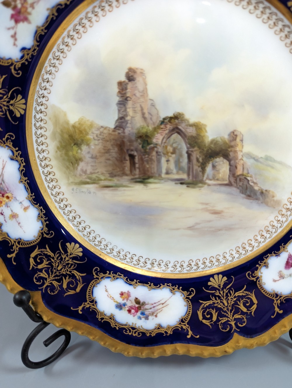 Royal  Worshester  Cabinet  Plate by John Stinton, c. 1912.   View VIII
