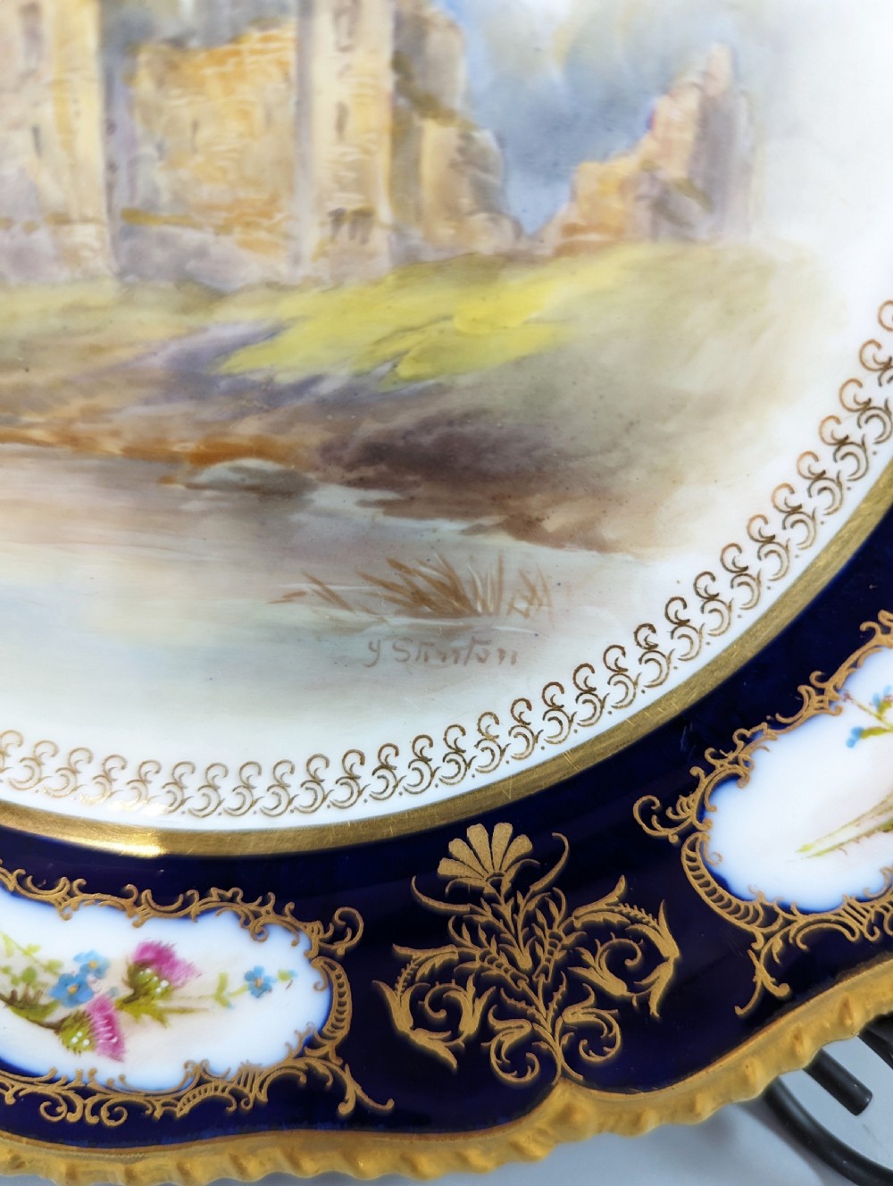 Royal Worcester Cabinet Hand Painted Plate by John Stinton, 1915. View III