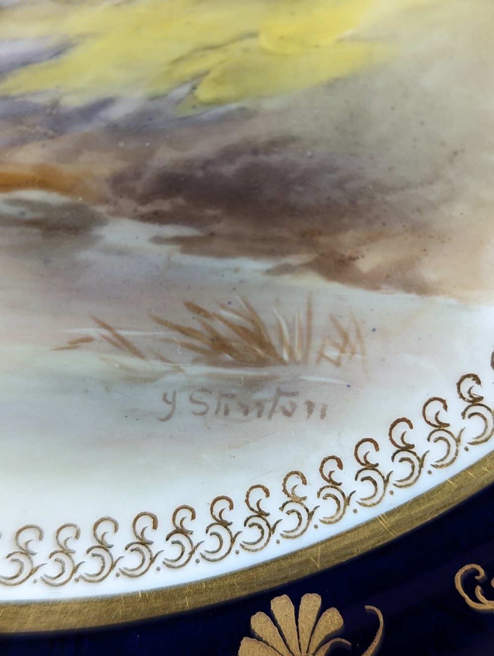 Royal Worcester Cabinet Hand Painted Plate by John Stinton, 1915. View IV