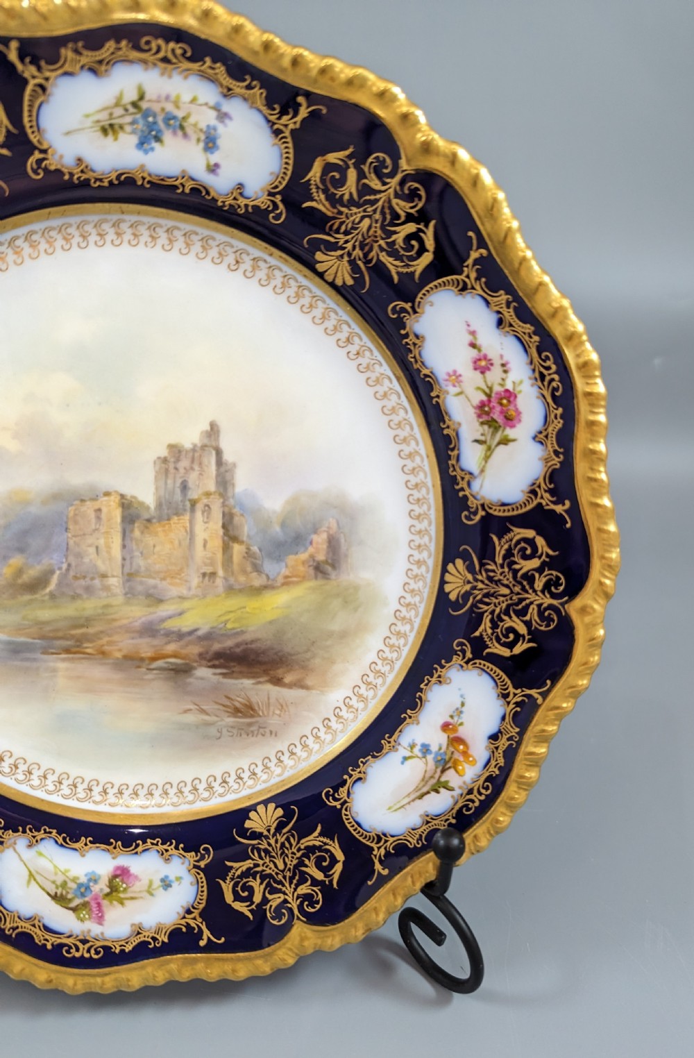 Royal Worcester Cabinet Hand Painted Plate by John Stinton, 1915. View V