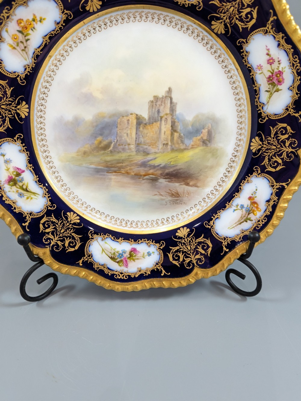 Royal Worcester Cabinet Hand Painted Plate by John Stinton, 1915. View VI