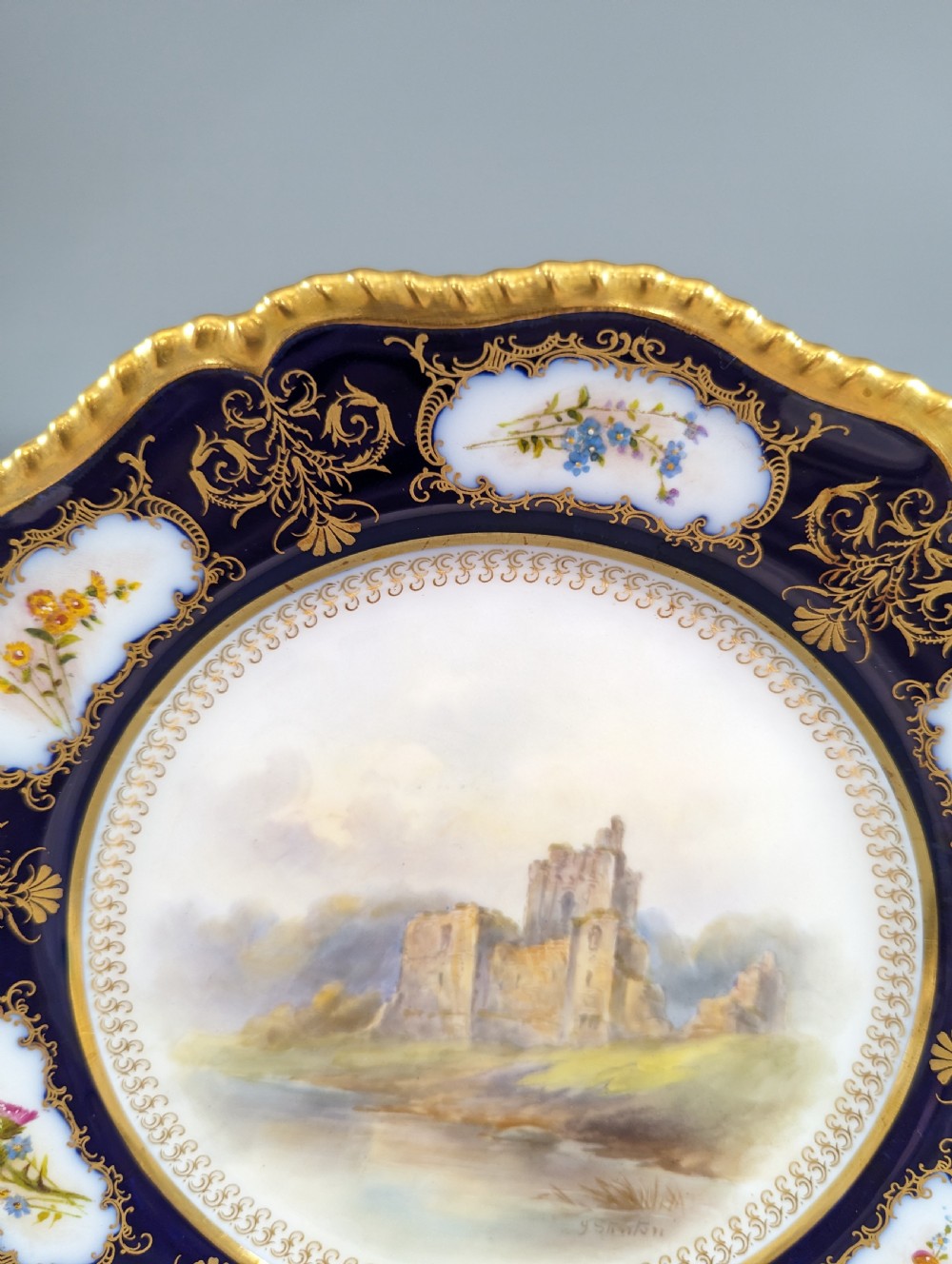 Royal Worcester Cabinet Hand Painted Plate by John Stinton, 1915. View VII