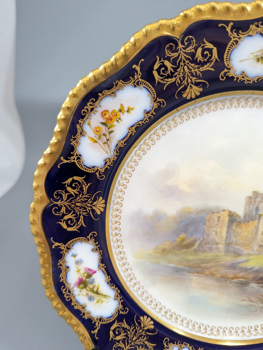 Royal Worcester Cabinet Hand Painted Plate by John Stinton, 1915. View VIII