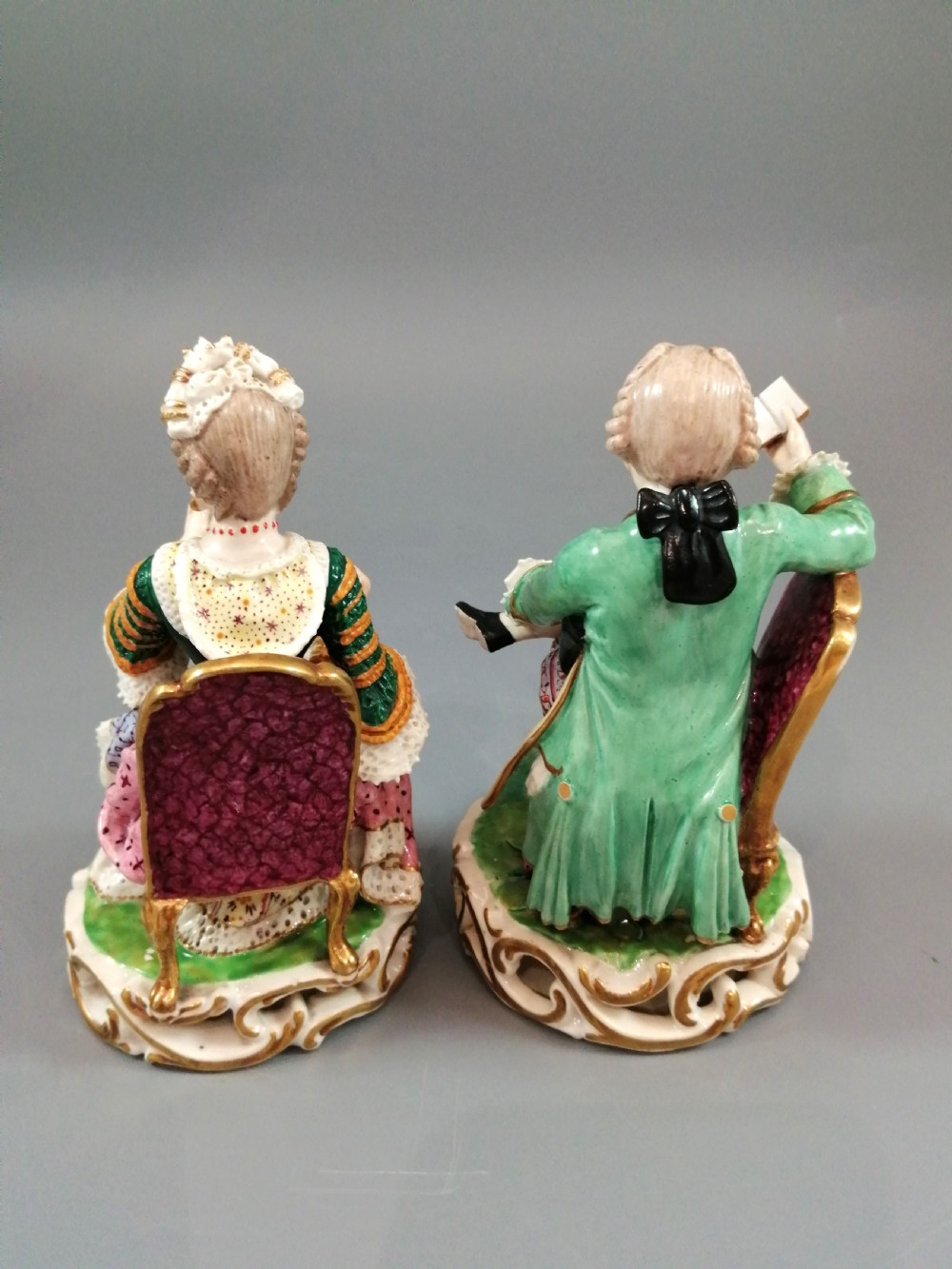 Antique Derby Porcelain Figurines of Young Pair, c.1780 View IV