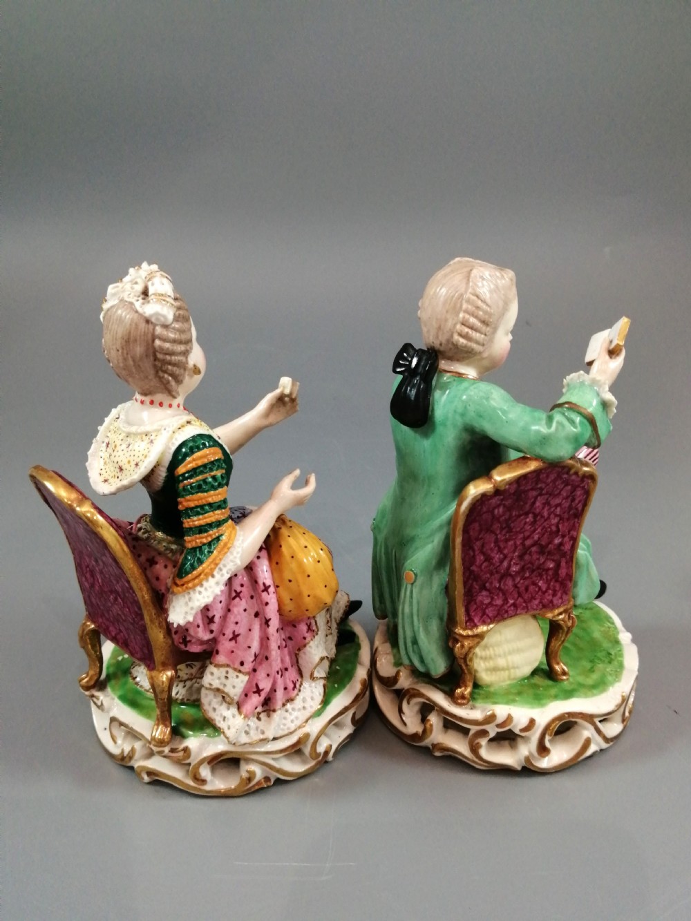 Antique Derby Porcelain Figurines of Young Pair, c.1780 View V