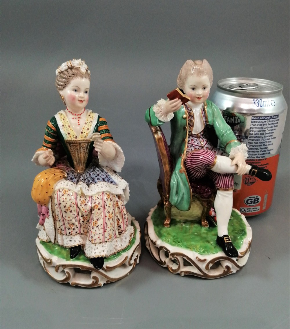 Antique Derby Porcelain Figurines of Young Pair, c.1780 View IX