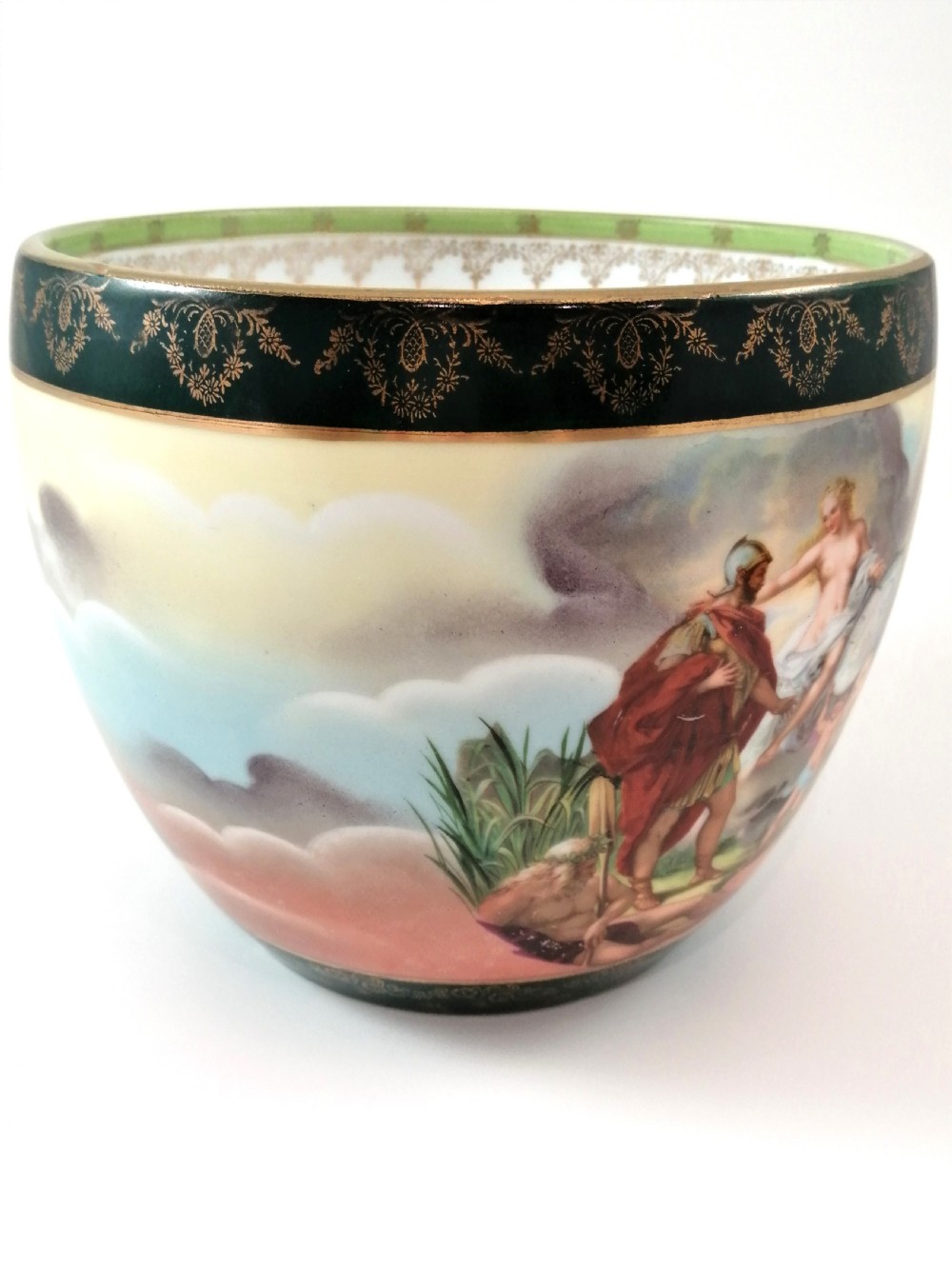 Rare Bowl with Classical Scenes by ROYAL VIENNA, c. 1790 View XIV