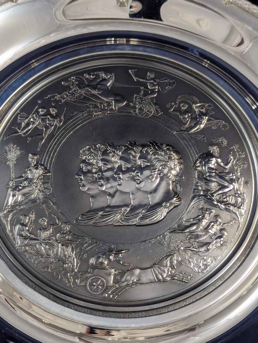 Rare limited edition (1 of 150) sterling silver Battle of Waterloo boxed commemorative medal (Salver ) View III