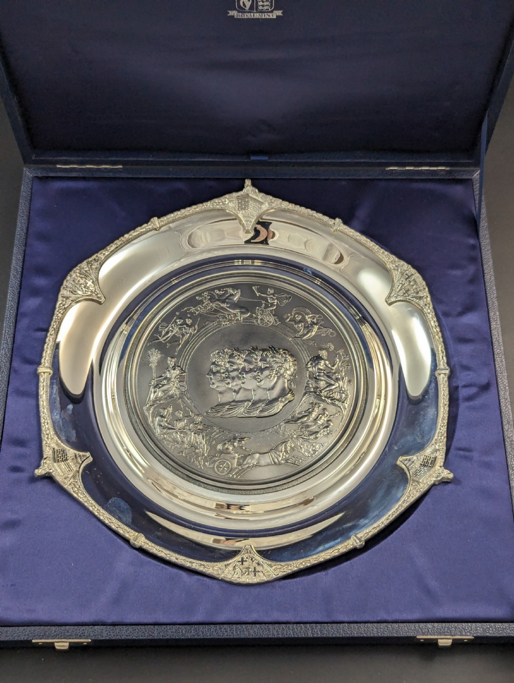 Rare limited edition (1 of 150) sterling silver Battle of Waterloo boxed commemorative medal (Salver ) View VI