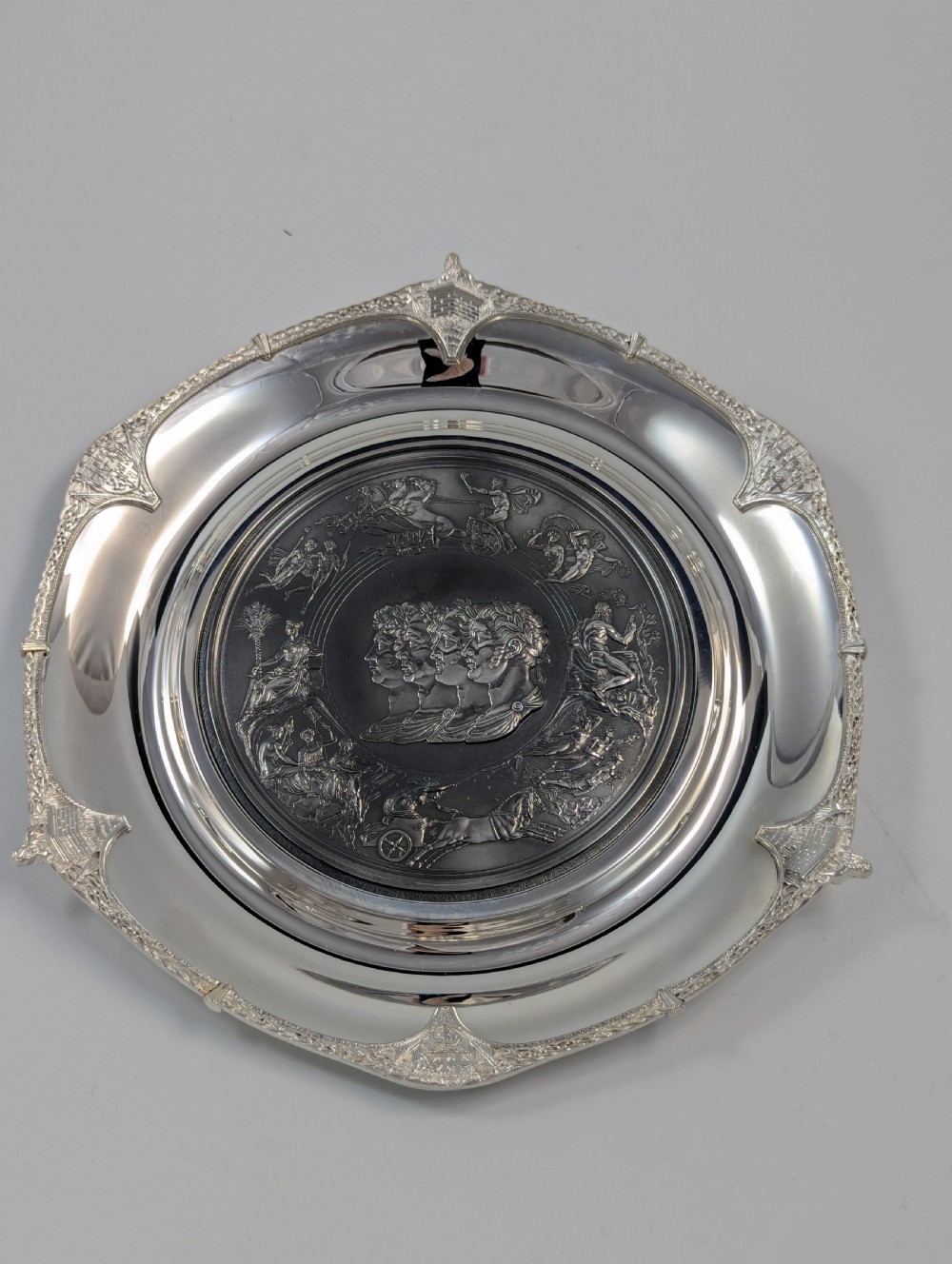 Rare limited edition (1 of 150) sterling silver Battle of Waterloo boxed commemorative medal (Salver ) View VII