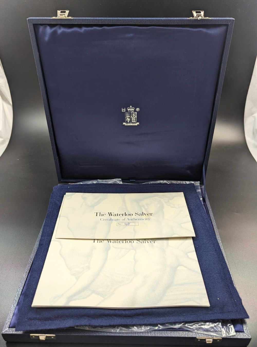 Rare limited edition (1 of 150) sterling silver Battle of Waterloo boxed commemorative medal (Salver ) View IX