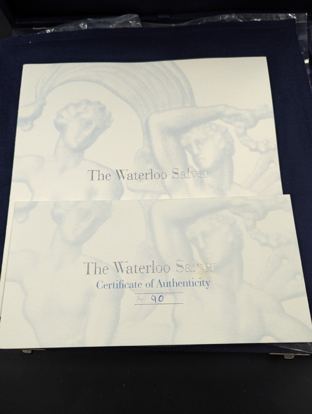 Rare limited edition (1 of 150) sterling silver Battle of Waterloo boxed commemorative medal (Salver ) View X