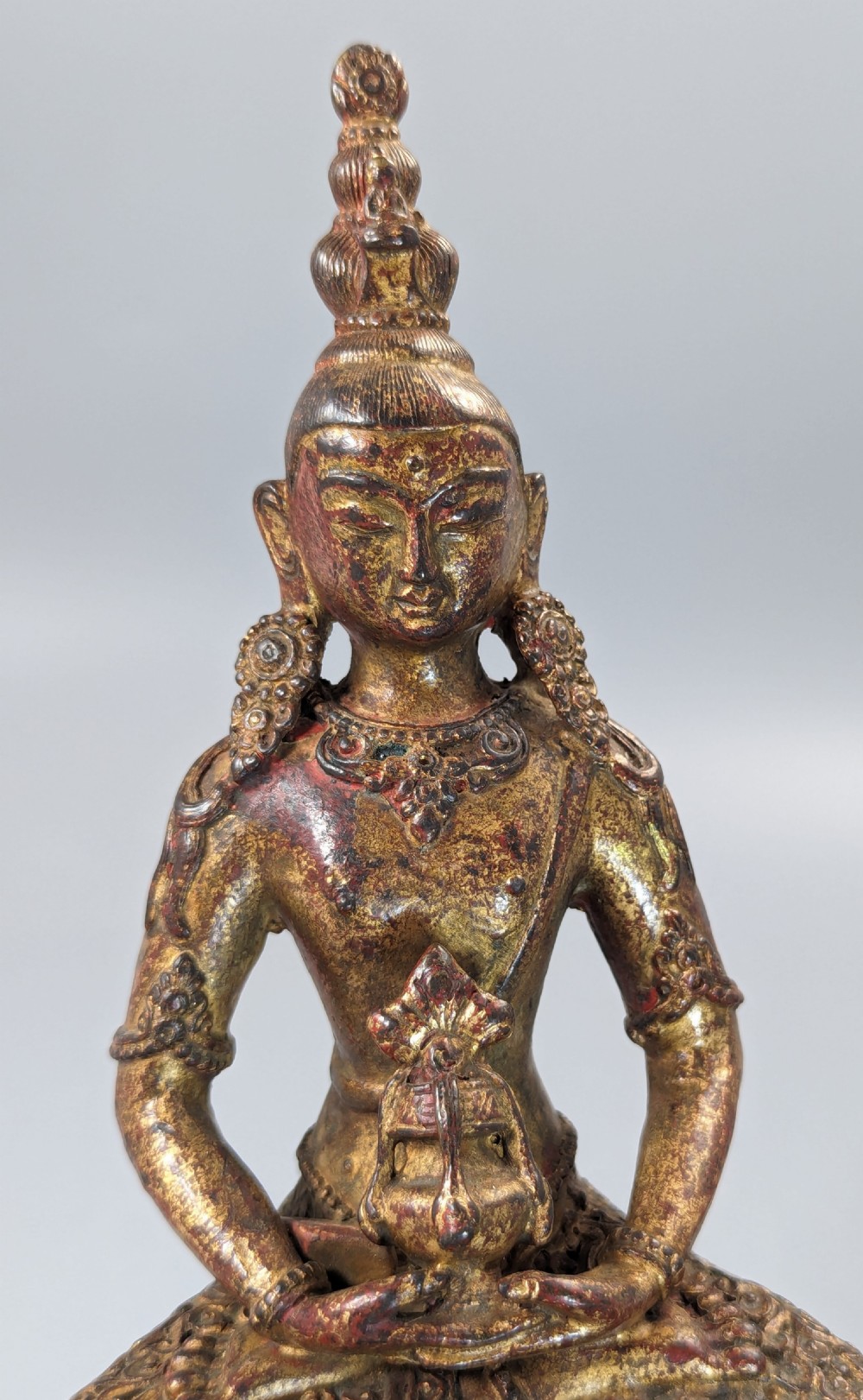A   Gilt Bronze, Lacquered  figure of Amitayus,Tibet, 18 th.Century View IX