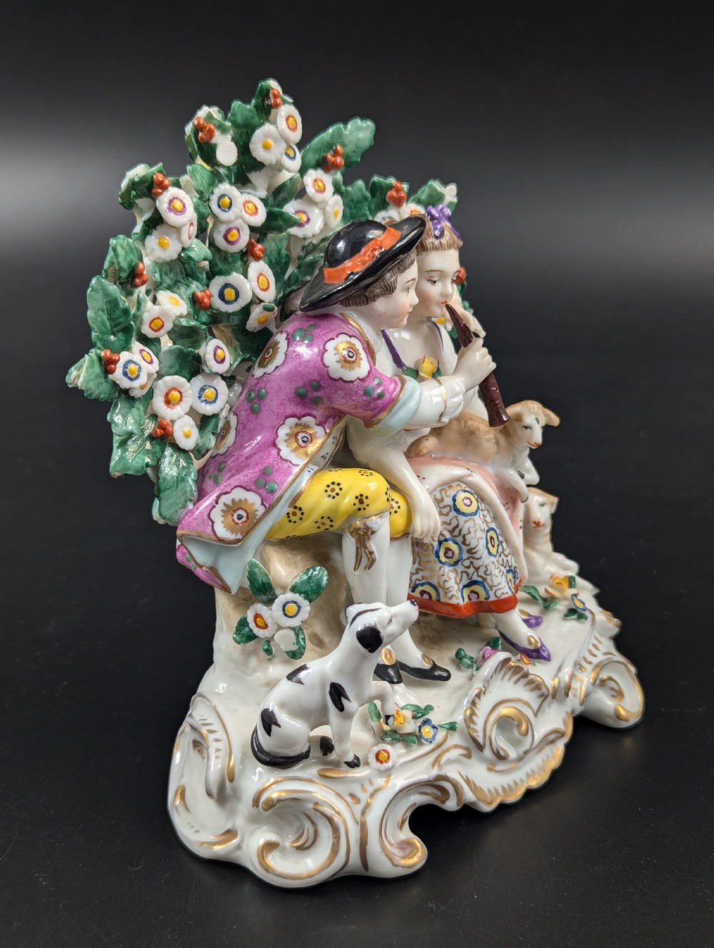 Antique Samson style Porcelain Figurine “Music lesson”, 19th century. View VI