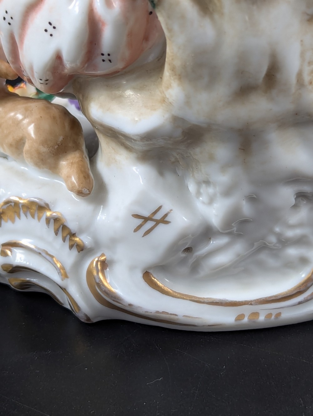 Antique Samson style Porcelain Figurine “Music lesson”, 19th century. View X