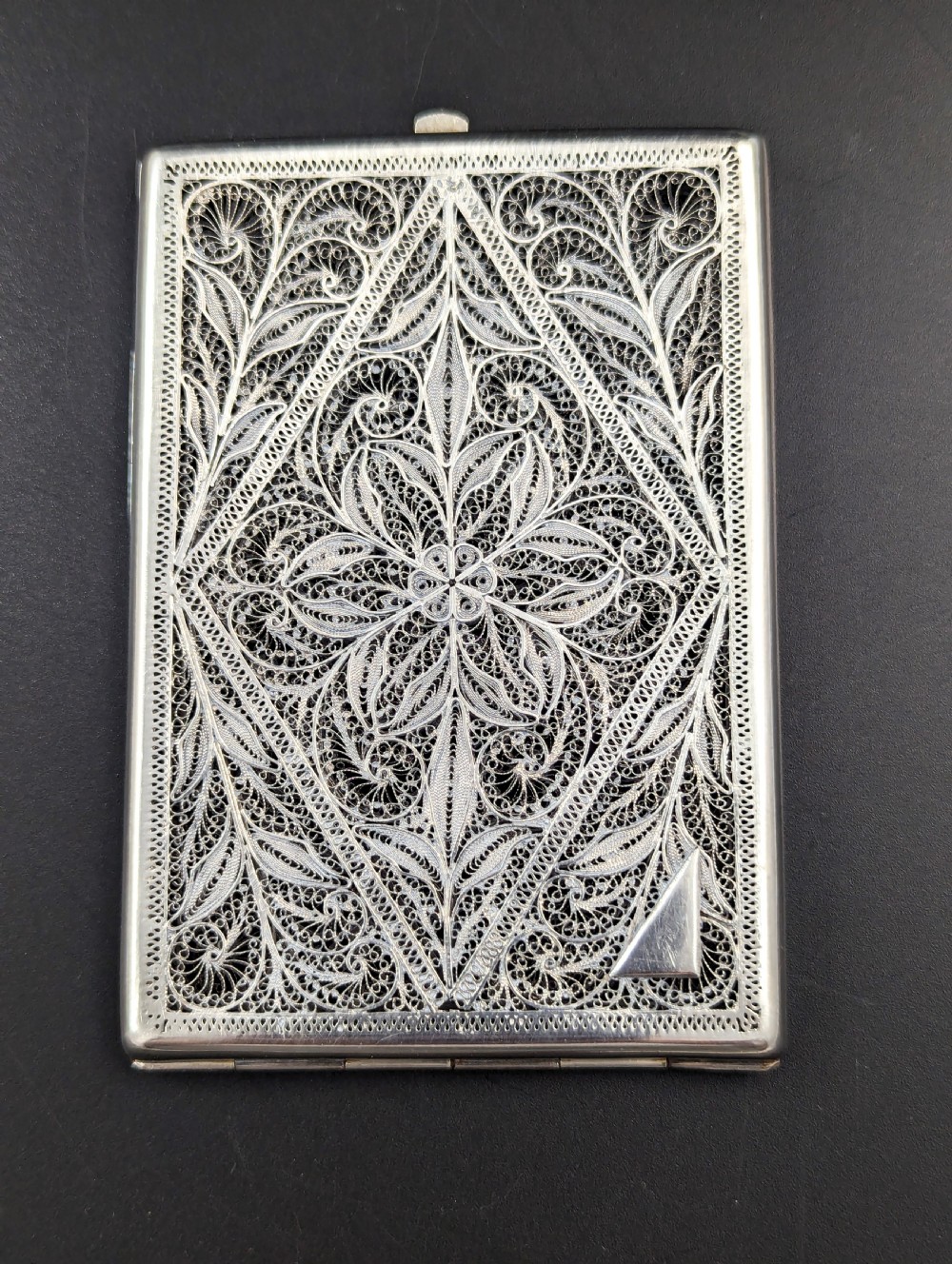 19th century silver filigree card(cigarette) case 