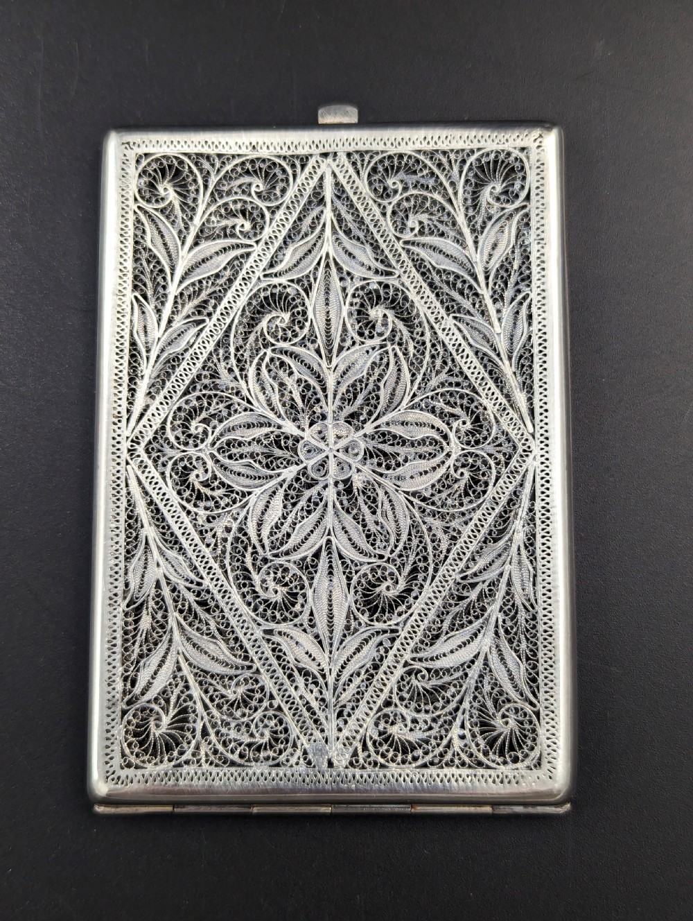 19th century silver filigree card(cigarette) case  View II