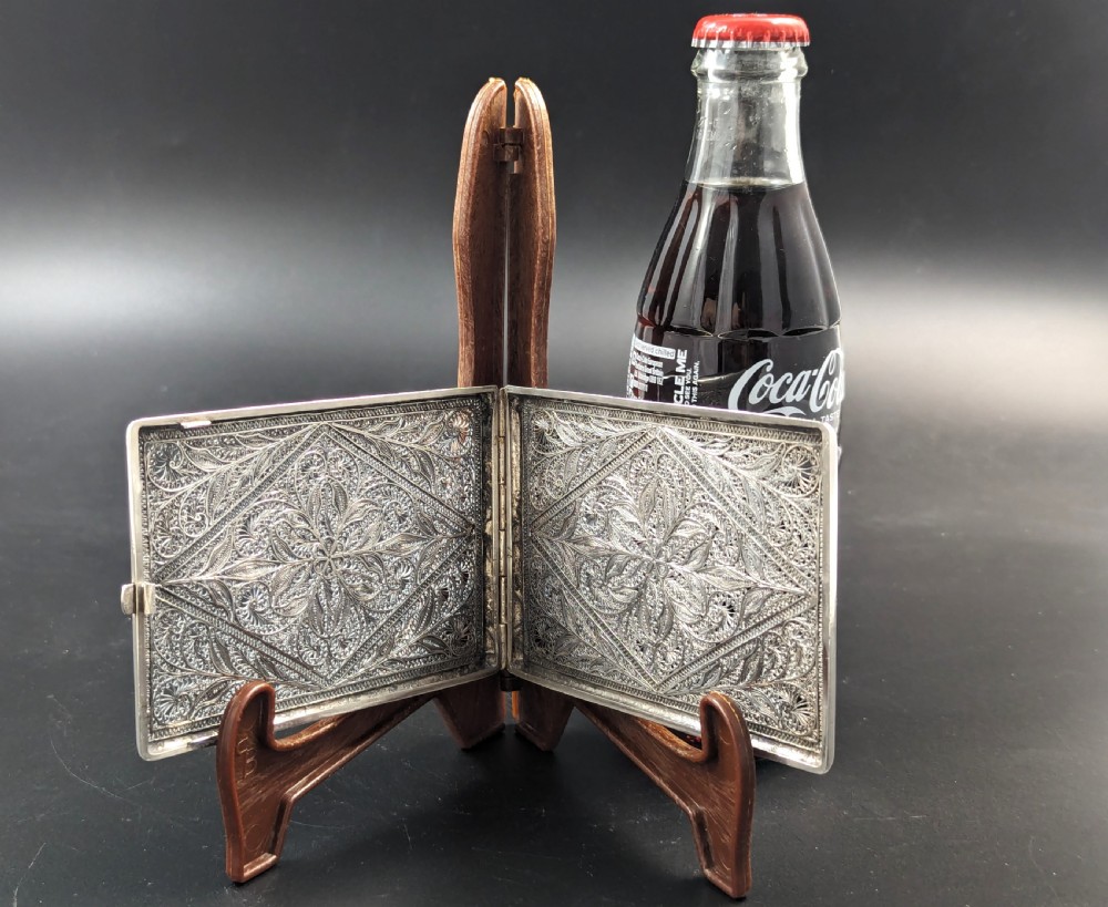 19th century silver filigree card(cigarette) case  View IV