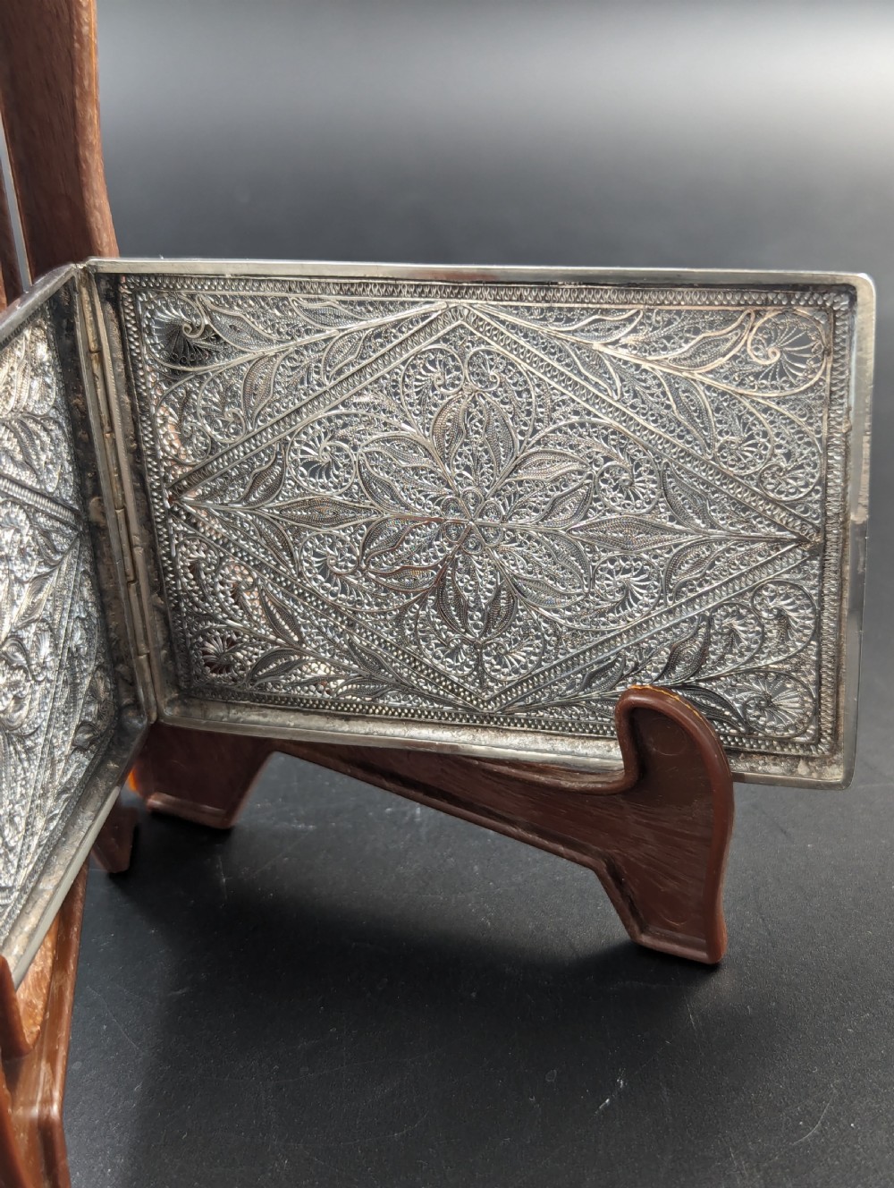 19th century silver filigree card(cigarette) case  View VI