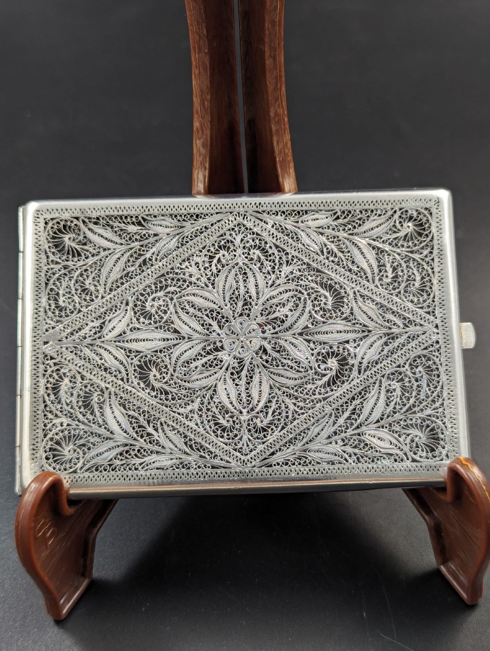 19th century silver filigree card(cigarette) case  View VII