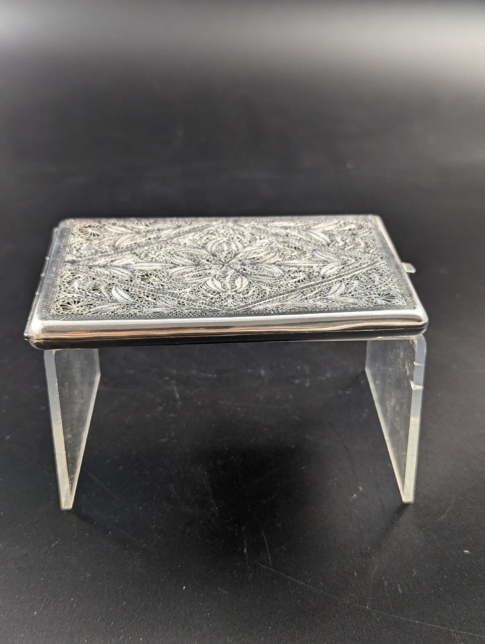 19th century silver filigree card(cigarette) case  View VIII