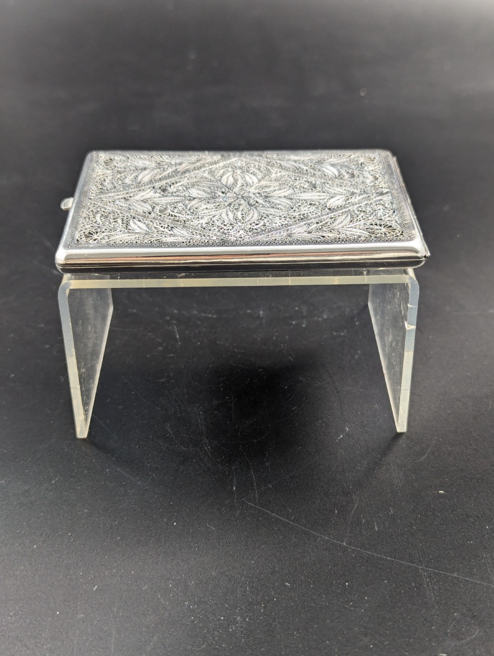 19th century silver filigree card(cigarette) case  View IX