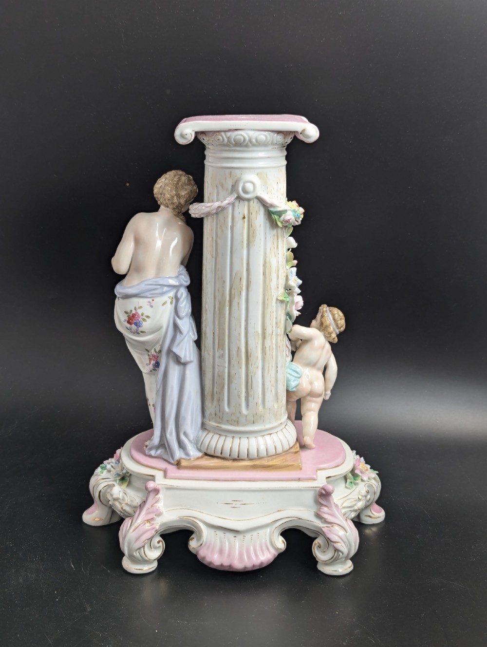 Antique figurine of Cupid and Venus, Volkstedt porcelain, mid 19th century View VIII