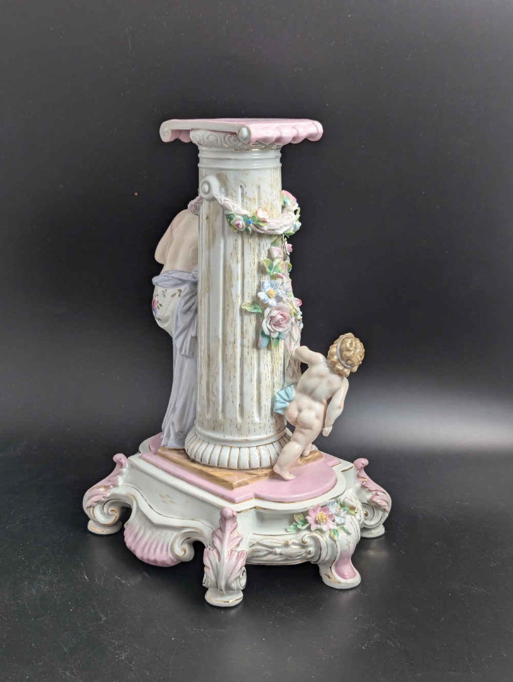 Antique figurine of Cupid and Venus, Volkstedt porcelain, mid 19th century View IX