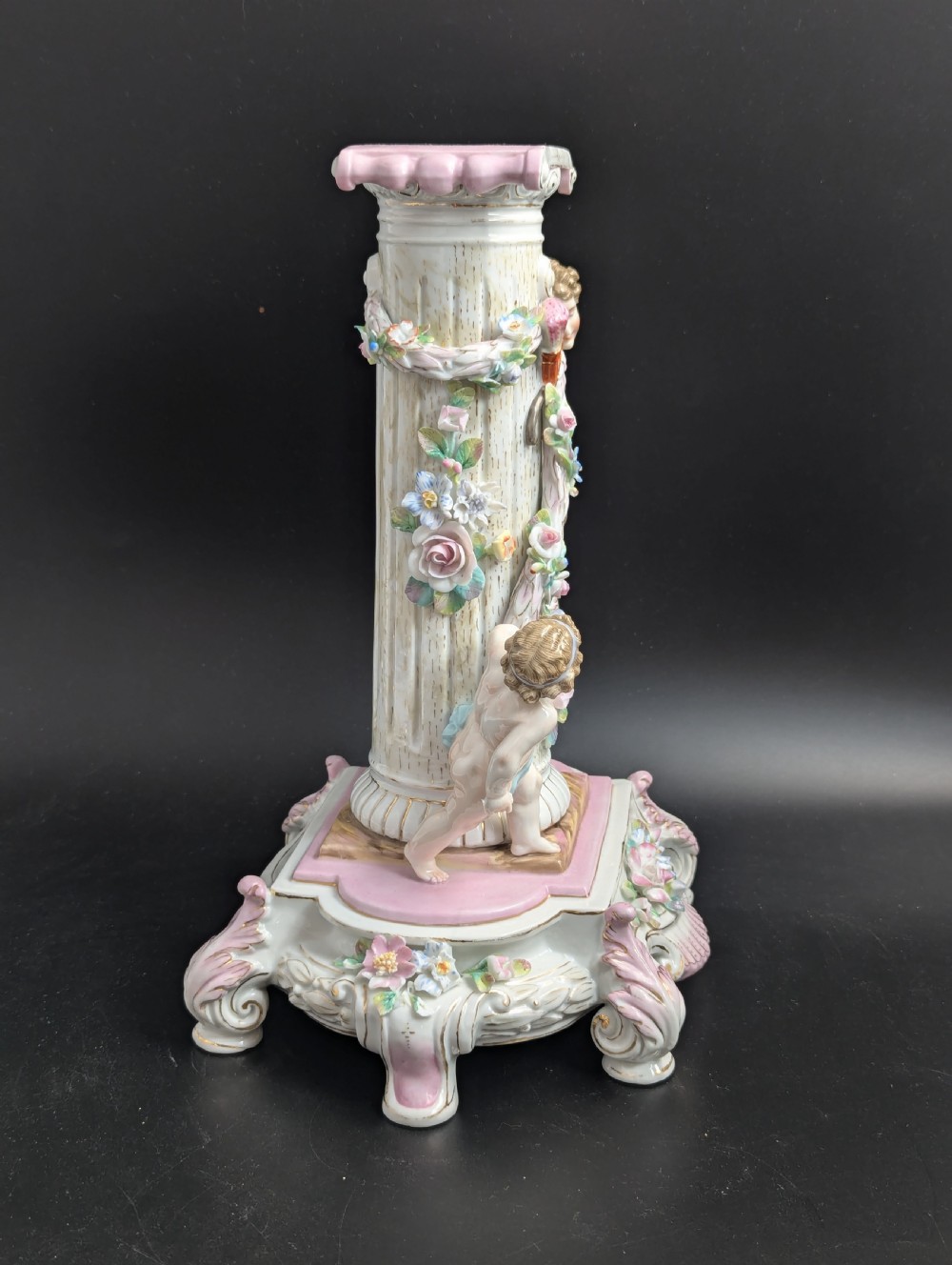 Antique figurine of Cupid and Venus, Volkstedt porcelain, mid 19th century View X