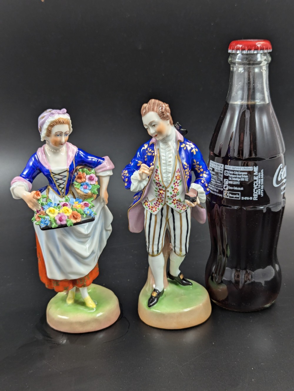 Pair of antique porcelain figurines, Dresden, Potschappel, early 20th century View VIII