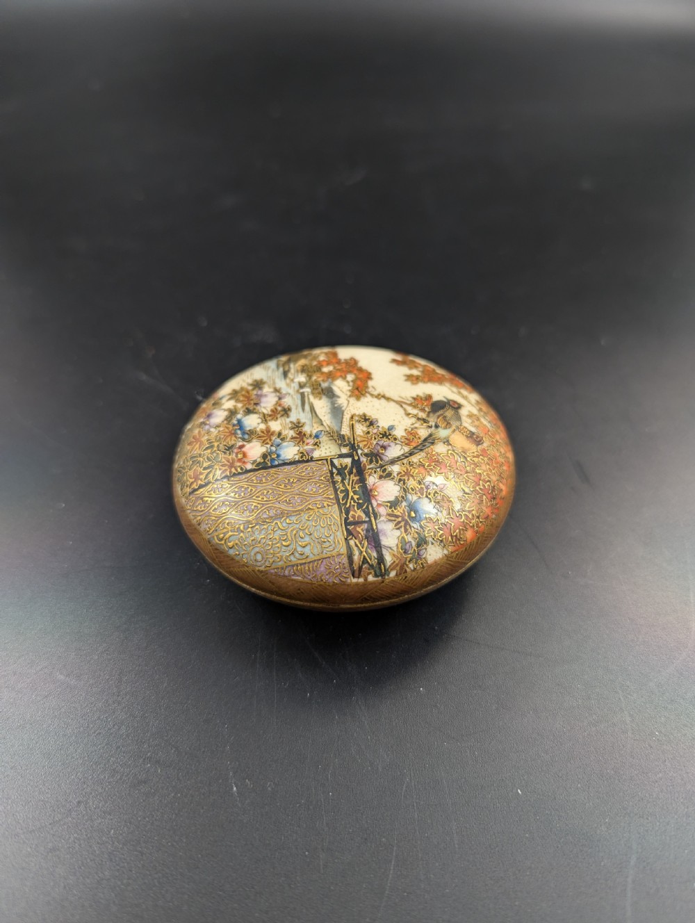 Satsuma Bowl with Lid, Japan, c. 1920 View III