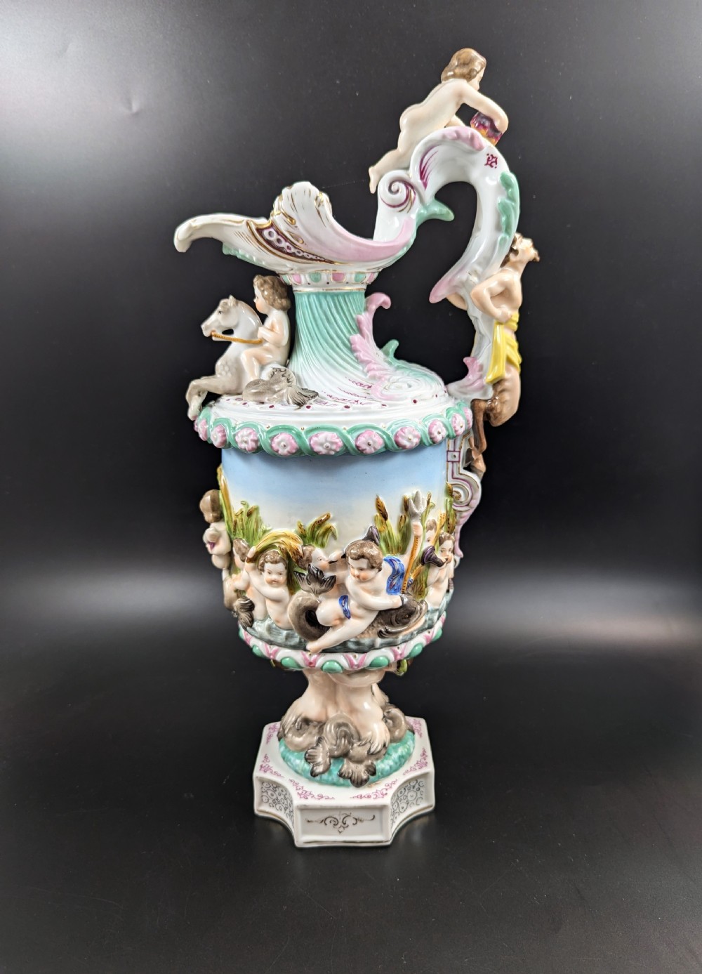 Volkstedt Porcelain Ewer With Mythological Figures, Painted And Gilded, Christian Nonne Style View III
