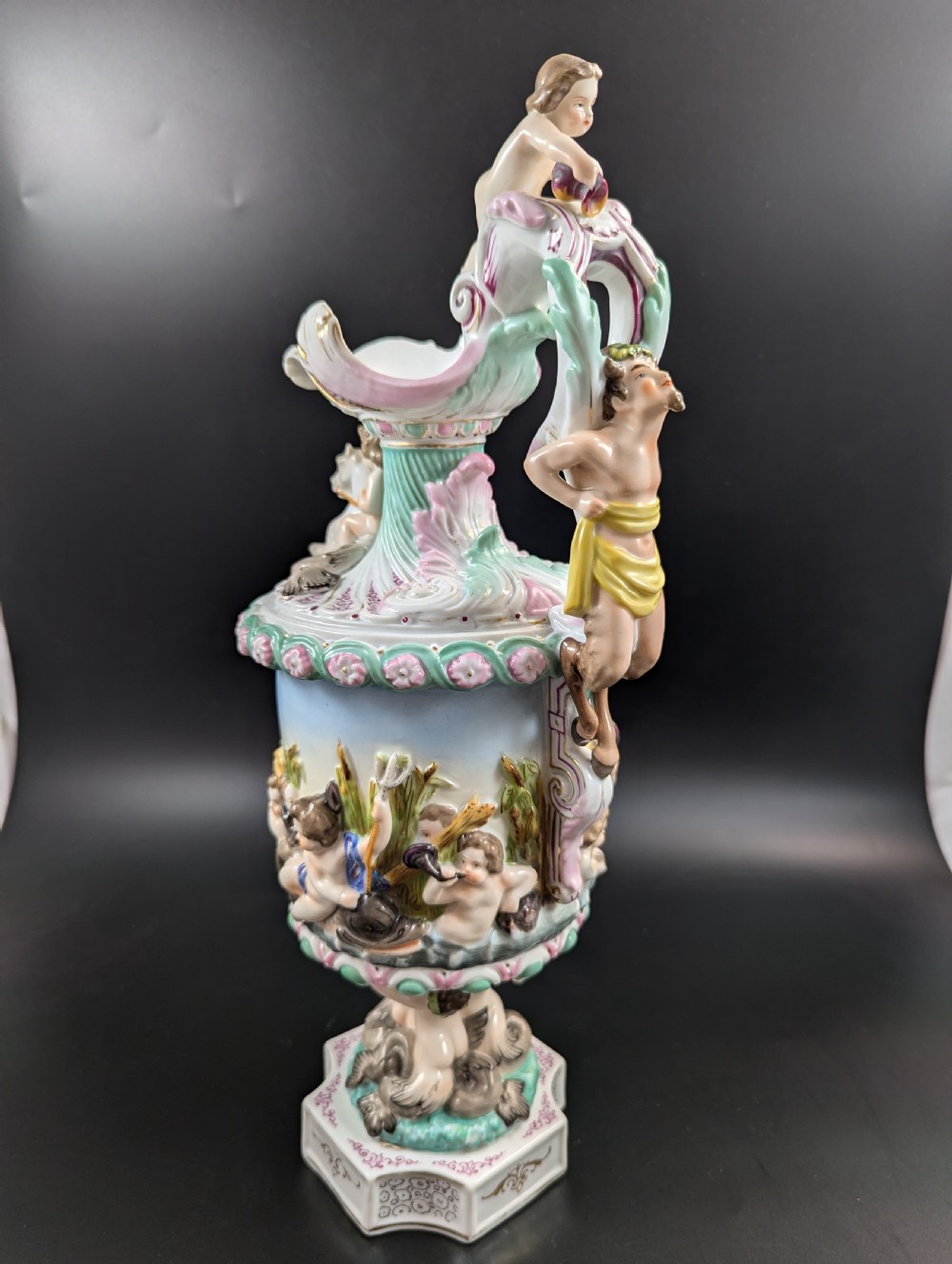 Volkstedt Porcelain Ewer With Mythological Figures, Painted And Gilded, Christian Nonne Style View VII
