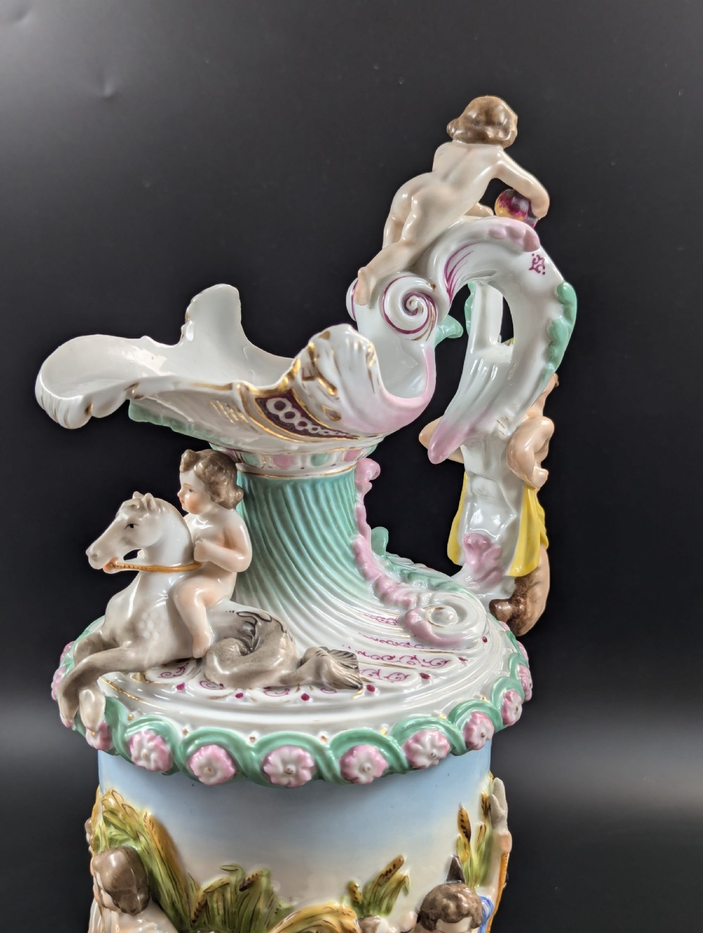 Volkstedt Porcelain Ewer With Mythological Figures, Painted And Gilded, Christian Nonne Style View XV