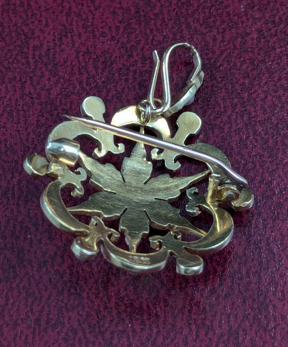 A Victorian Pearl and 15ct Gold Brooch Pendant View IV