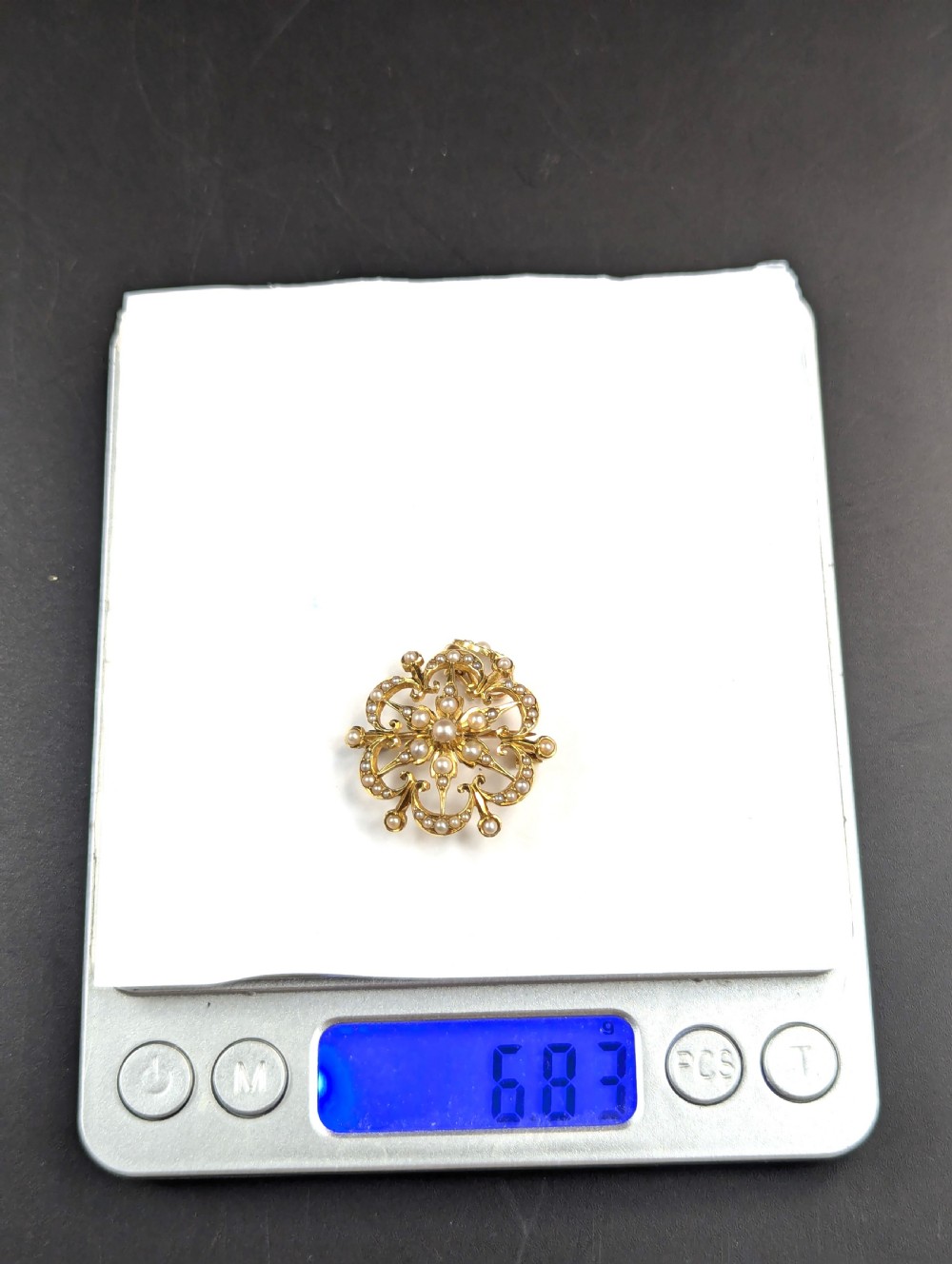 A Victorian Pearl and 15ct Gold Brooch Pendant View VIII