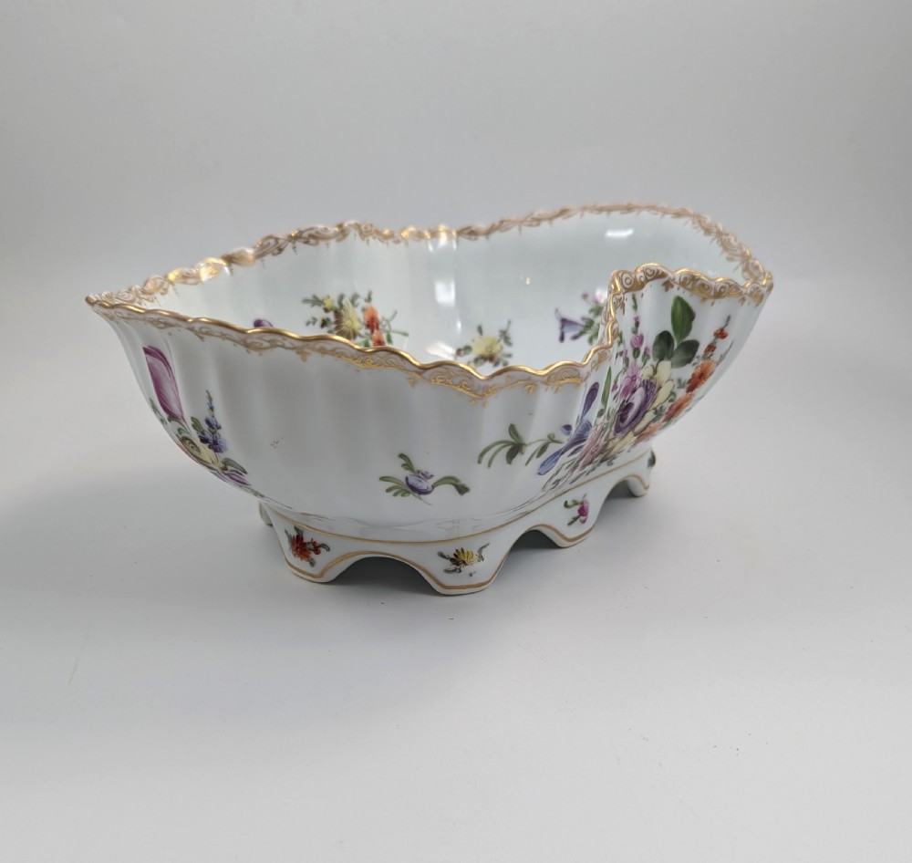 Helena Wolfsohn, Dresden, Large Hand-Painted Footed Bowl, c. 1870 View VII